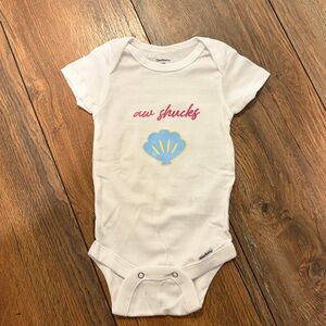 "aw shucks" handmade onesie